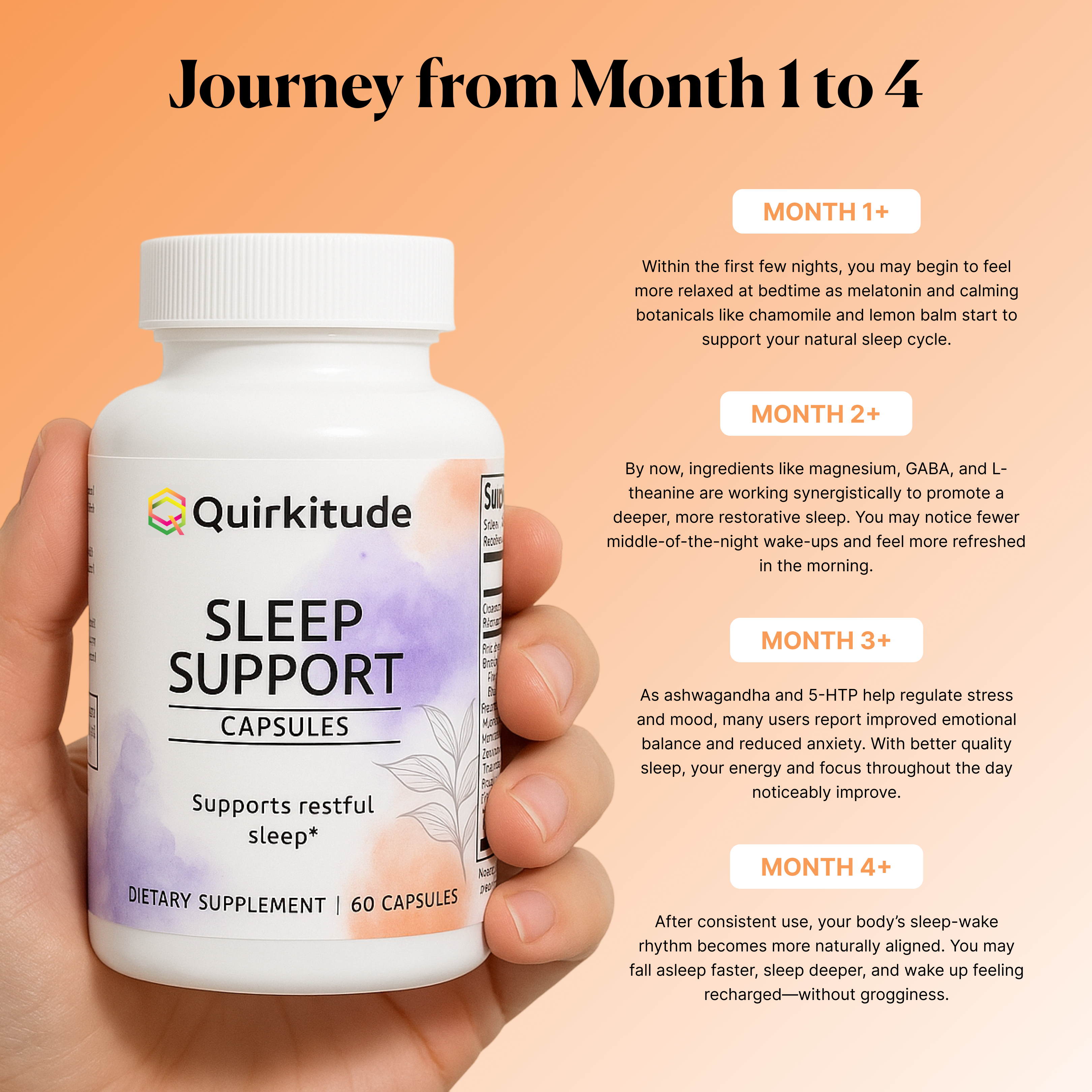 Natural Sleep Aid for ADHD Support Capsules | Quirkitudes