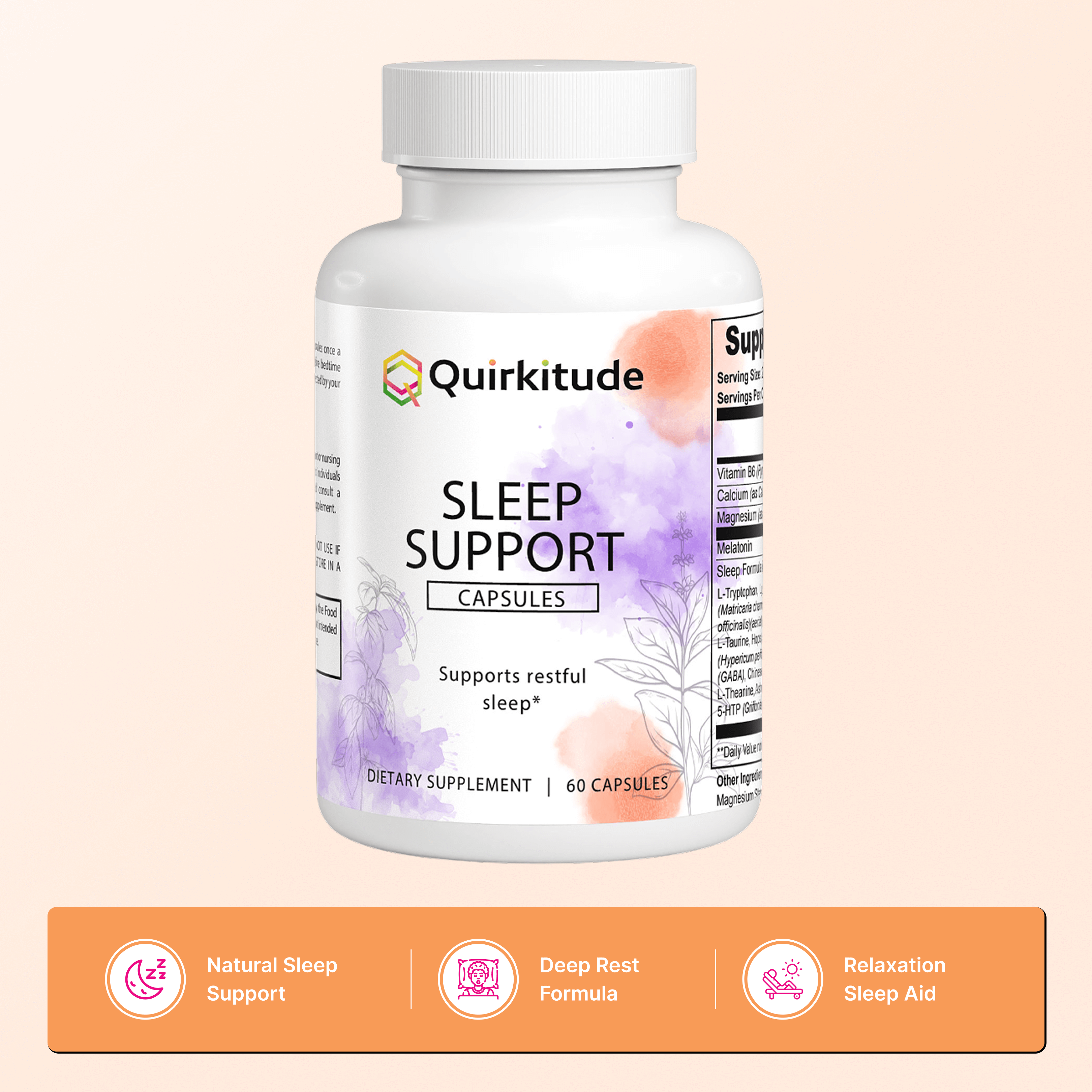 Natural Sleep Aid for ADHD Support Capsules | Quirkitudes
