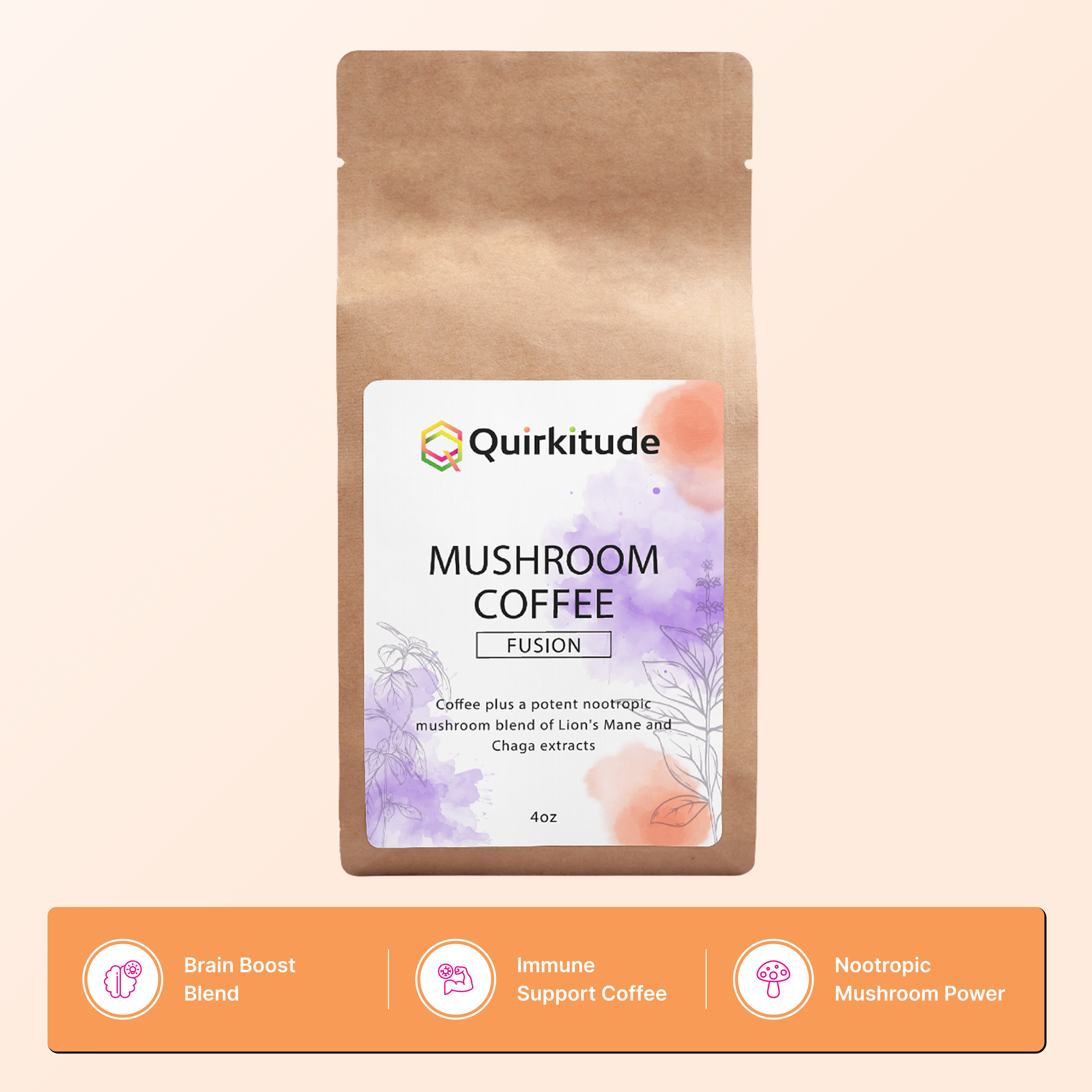 Cognitive Support Mushroom Coffee Fusion | Quirkitudes