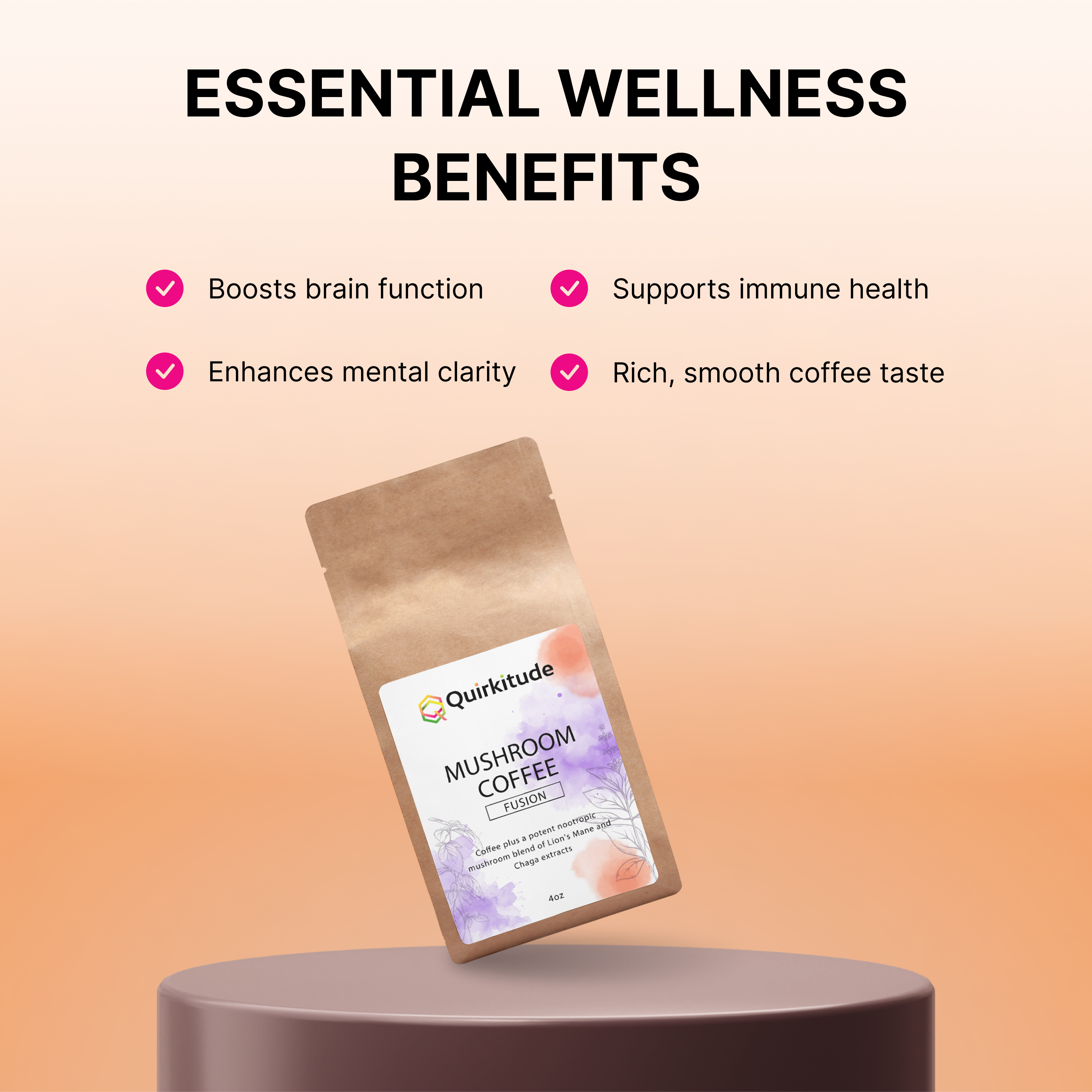 Cognitive Support Mushroom Coffee Fusion | Quirkitudes