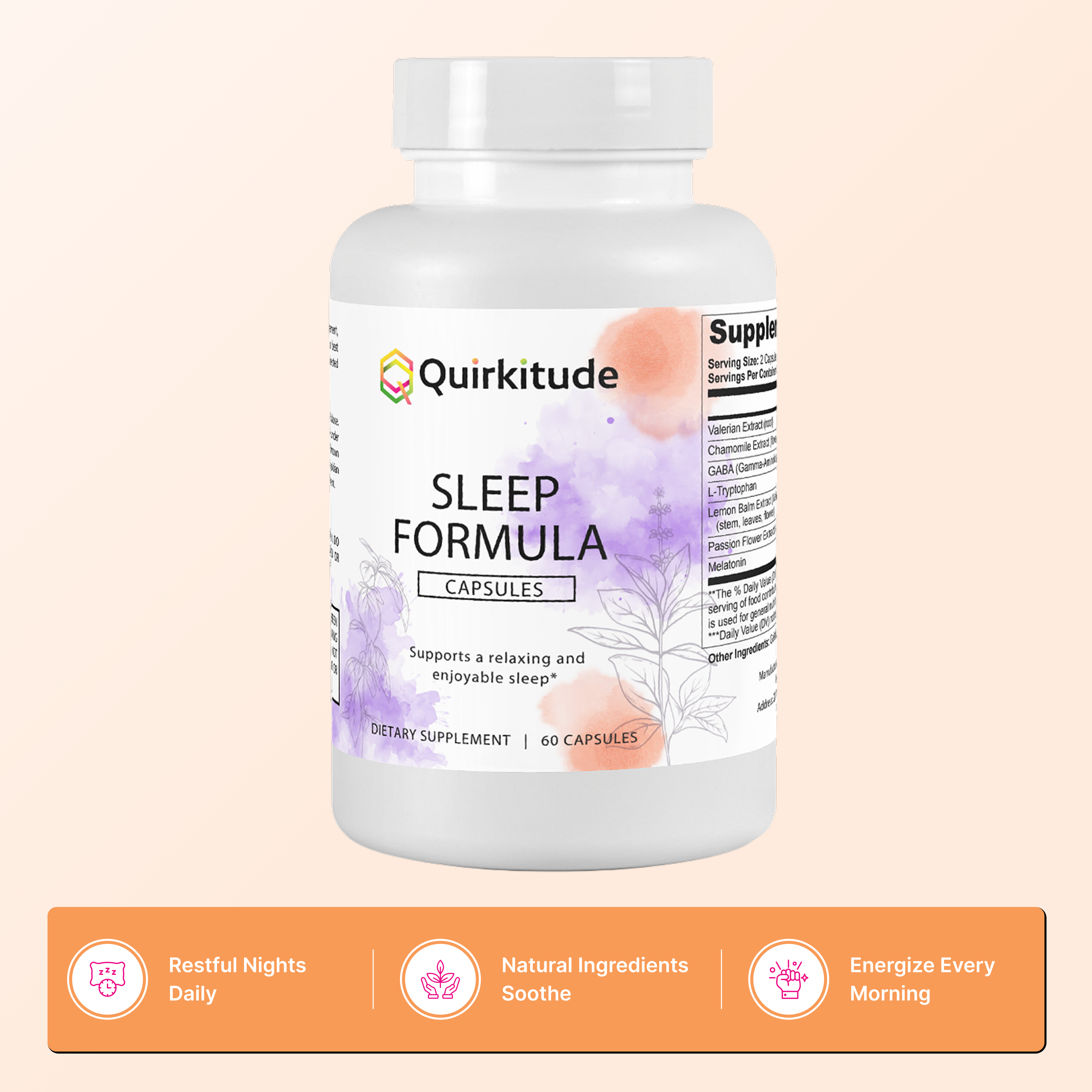 Herbal Sleep Support Supplement Capsules | Quirkitudes