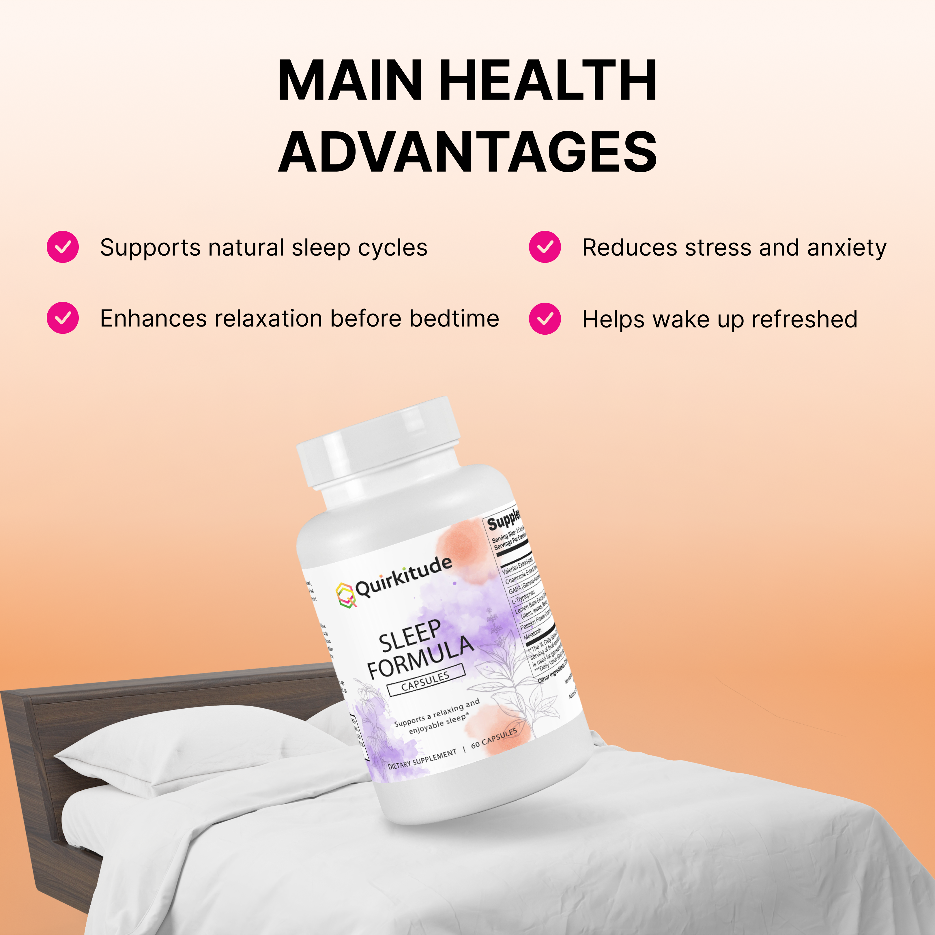 Herbal Sleep Support Supplement Capsules | Quirkitudes