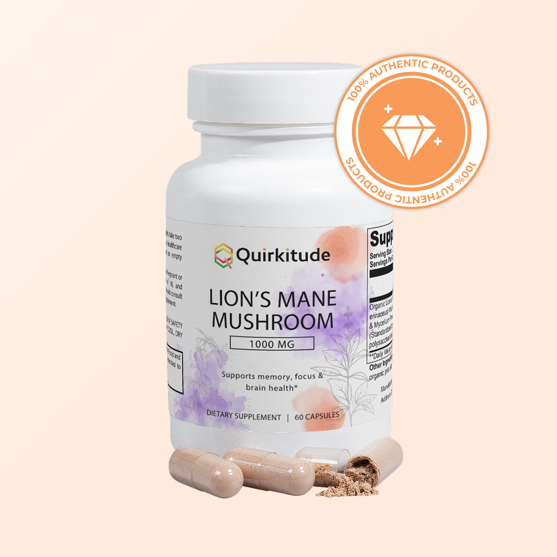 Focus Support Mushroom Capsules Lion’s Mane | Quirkitudes