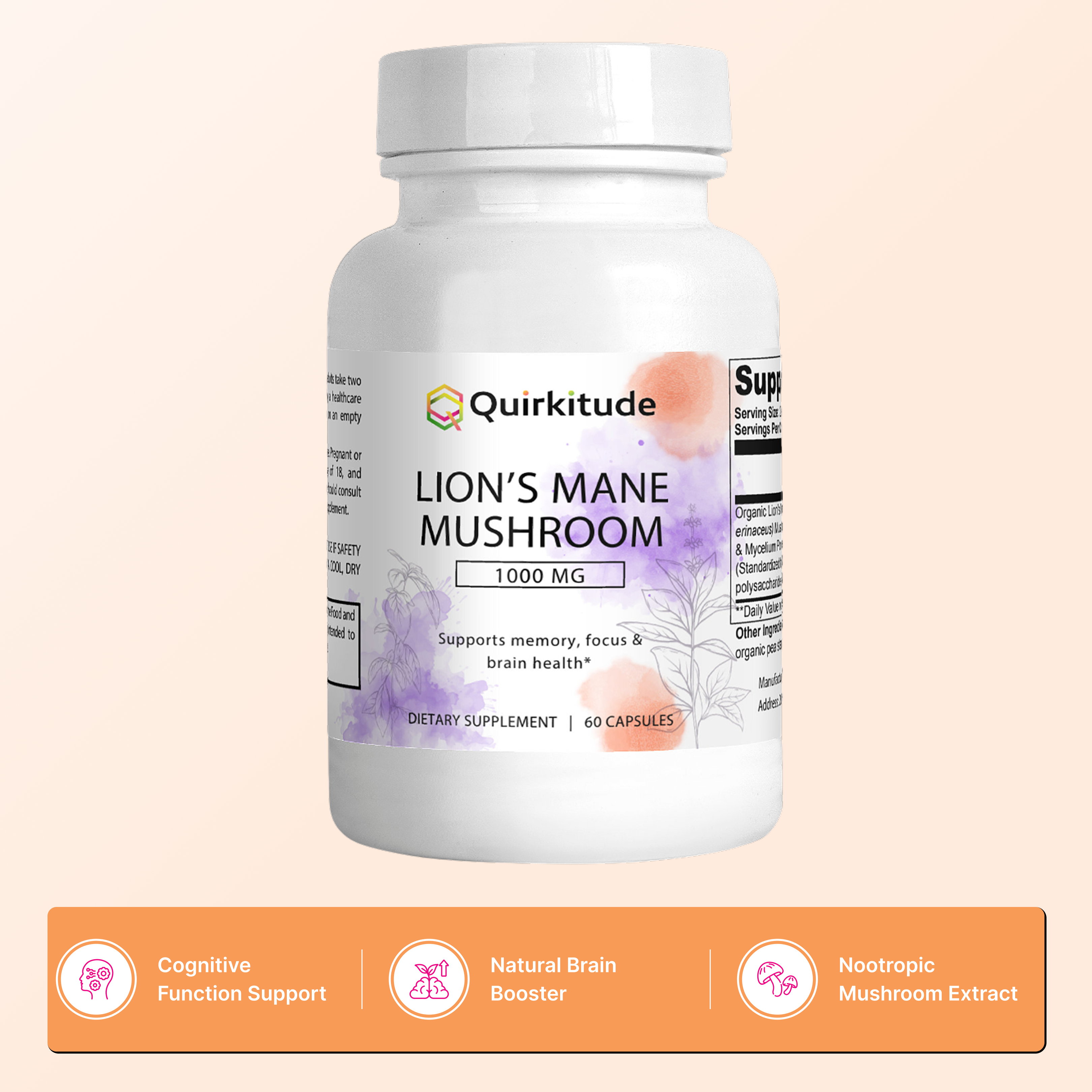 Focus Support Mushroom Capsules Lion’s Mane | Quirkitudes