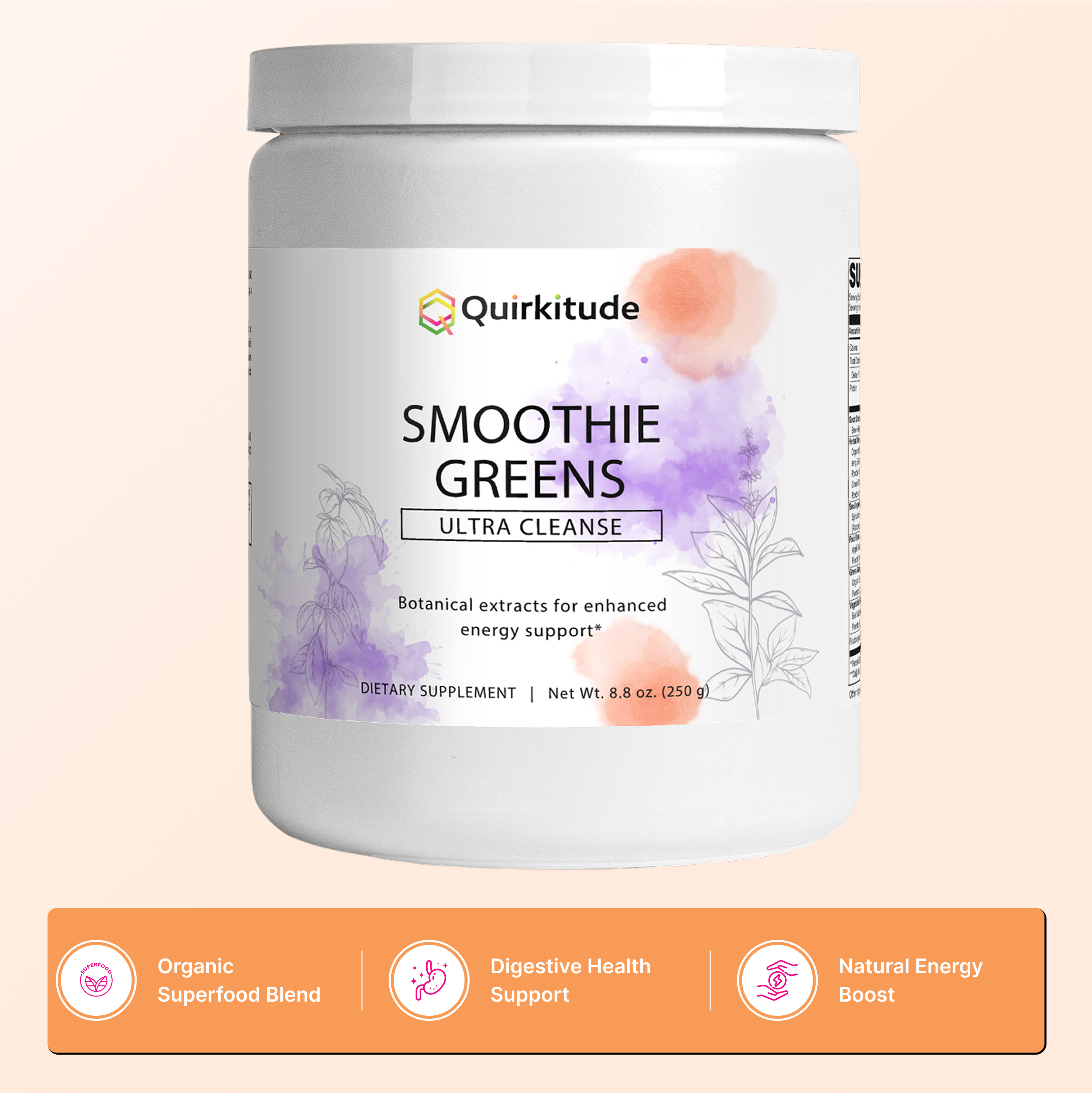 Plant-Based Detox Greens Powder Smoothie | Quirkitudes